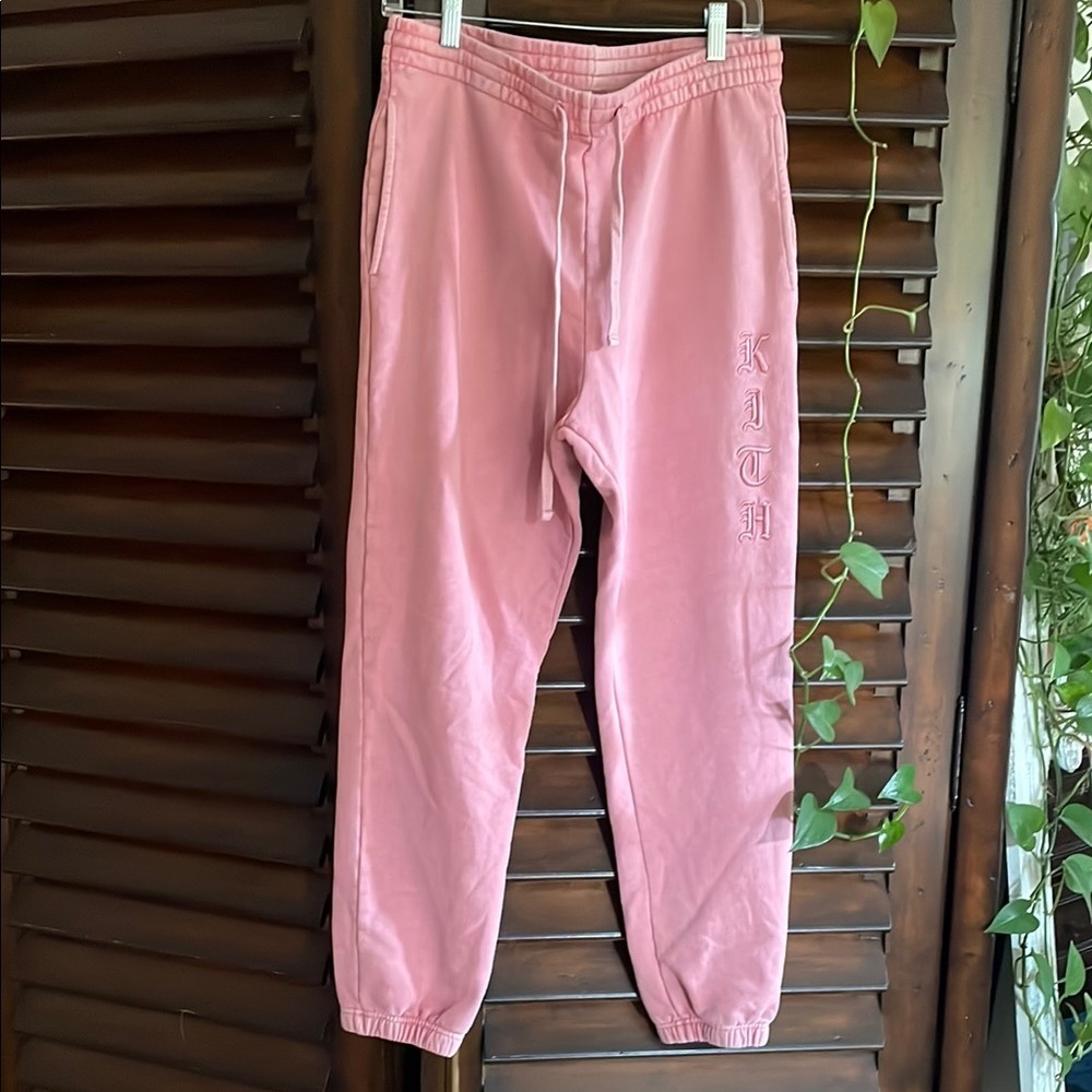 Kith Essential Pink Jogger Pants Size Small Fits Medium Sold Out Color As Is